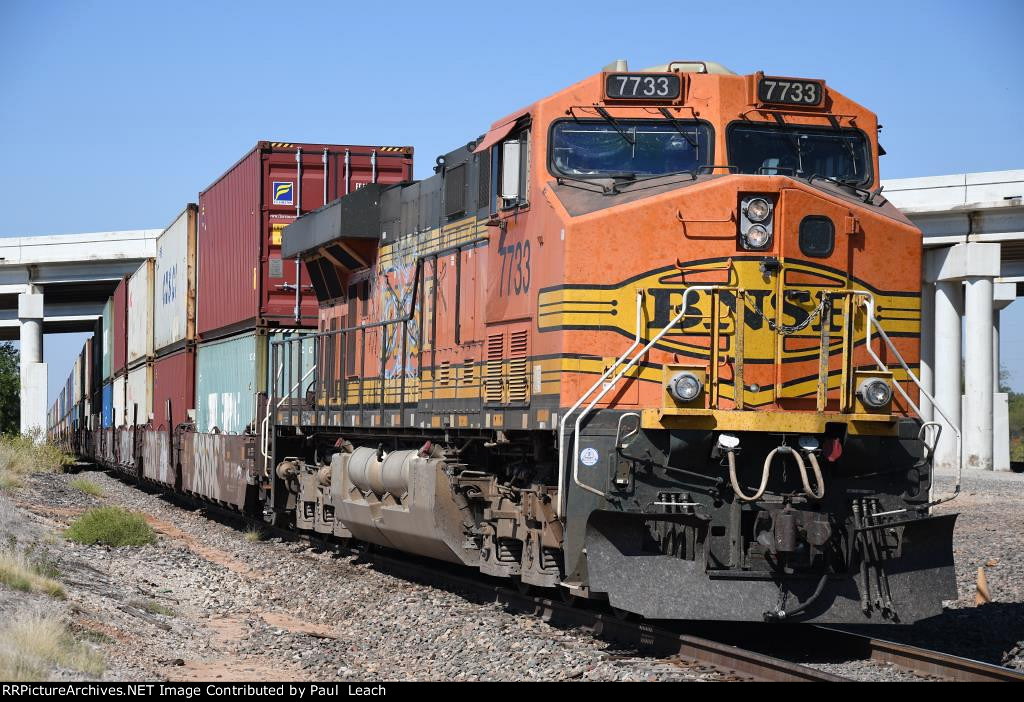 Paused eastbound stack train